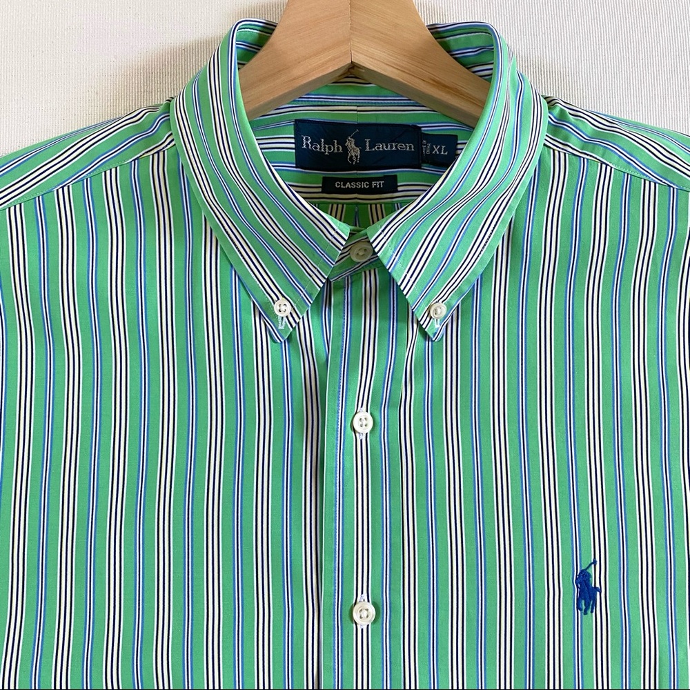 RALPH LAUREN Classic Fit 100% Cotton Stripe Men’s Shirt, Size XL